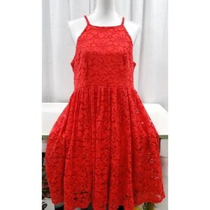 TORRID-CROCHET LACE  MIDI DRESS - LACE Coral Sz‎ 14 Plus Size